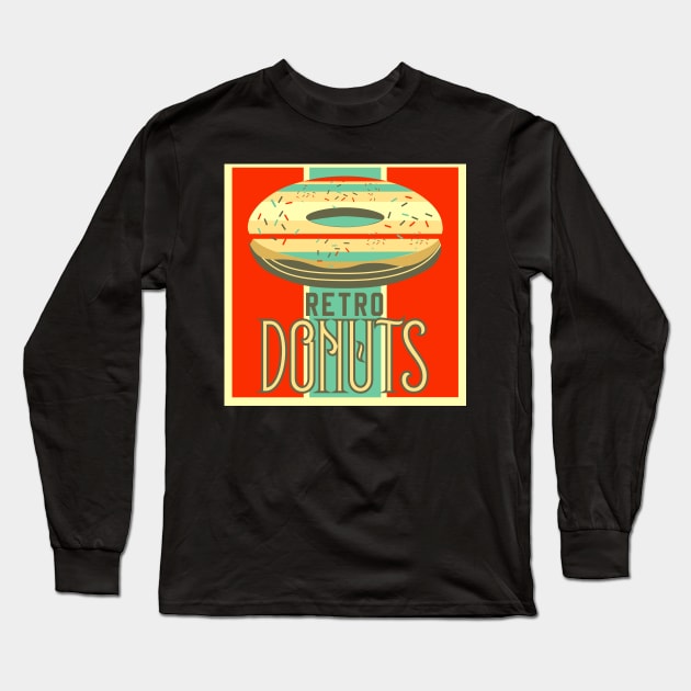 RETRO DONUTS VINTAGE FLAVOR Long Sleeve T-Shirt by HCreatives